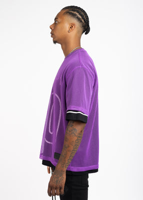 Electric Purple Mesh Football Tee