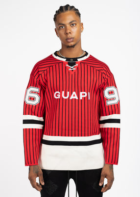 Blood Red Knit Hockey Jersey