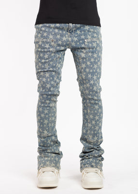 Vintage Blue Laser Stars Denim