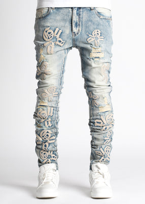 Powder Blue Logos Denim