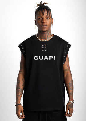 Obsidian Black Sleeveless Logo Tee