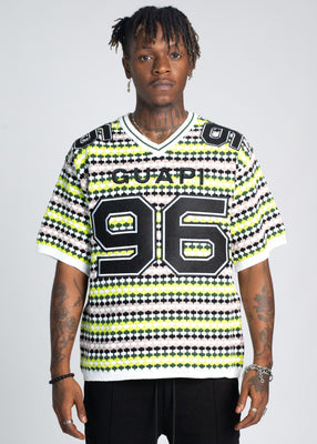 Slime Green Knit Football Tee